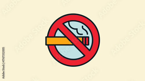 A No Smoking Sign Showing a Cigarette Crossed Out