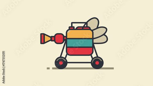 A vector illustration of a pest control fogging machine icon