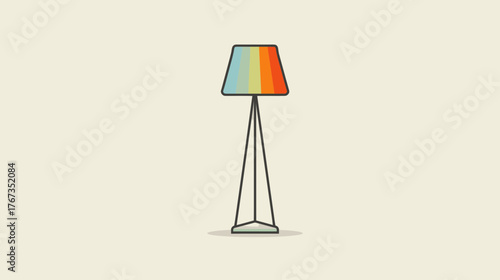 Minimalist Floor Lamp with Bold Lines and Vibrant Color Balance