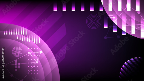 Abstract technology communication background. Digital network online. Broadcast signal and geometric shape design
