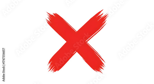 Red X Symbol Isolated on White