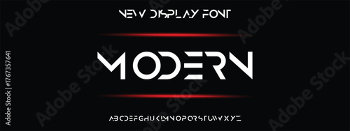 Design Modern abstract digital alphabet font. Minimal technology typography, Creative urban sport fashion futuristic font and with numbers. vector illustration.