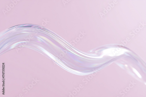 A flowing liquid wave against a light pink backdrop