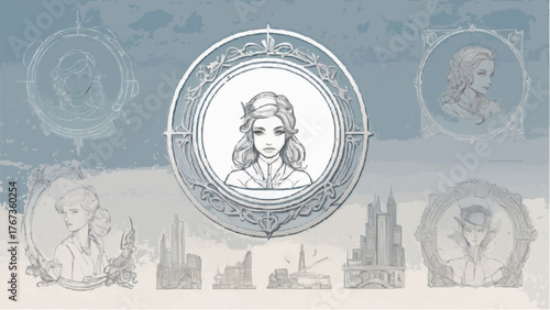 A collection of sketches depicting women in various poses and frames, showcasing diverse styles and expressions