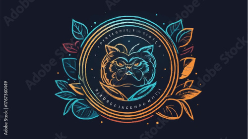 A dog logo featuring a bright, colorful background, emphasizing a cheerful and inviting aesthetic