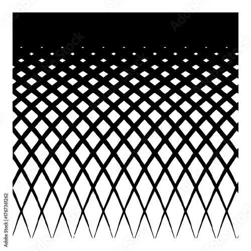 Minimalist black and white geometric pattern design with diamond shapes and halftone effect for modern backgrounds design vector