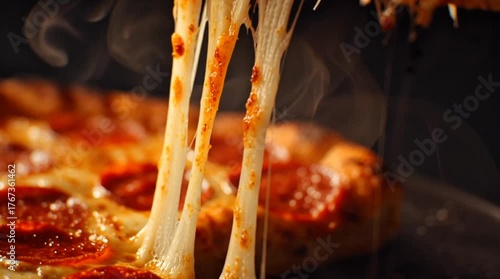 Cinematic Close-Up of Melting Cheese on Hot Pizza – High-Resolution Food Footage