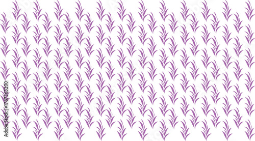 Purple Botanical Repeat Pattern of Leaves on White Background, Seamless Floral Design for Wallpaper, Textile Fabric, Home Decor, and Decorative Background Illustration