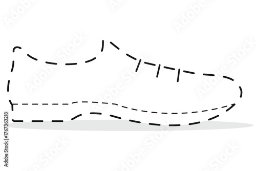 Stitch style mens shoe outline symbol for leather craftsmanship and boutique logos