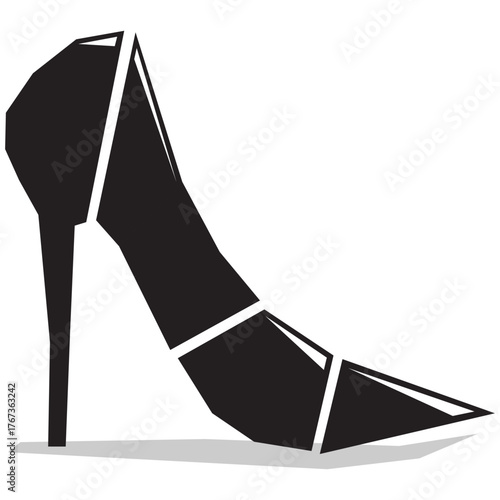 Female high heel shoe. abstract pump fashion footwear, suitable for logos and apparel branding