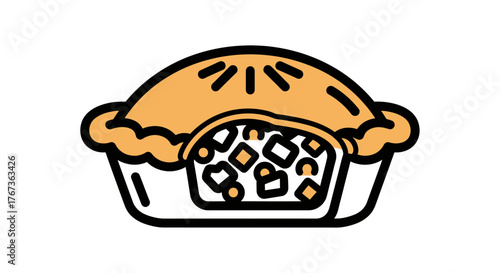 Delicious baked pie with a golden crust and fruit filling a tasty dessert.