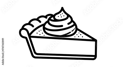 Delicious slice of pie with whipped cream a sweet dessert treat.