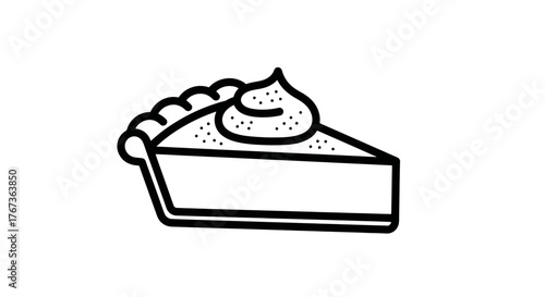 Delicious slice of pie with whipped cream a tasty dessert for everyone.