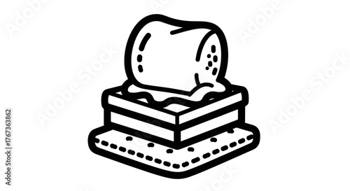 Delicious Smore Dessert Illustration with Marshmallow and Graham Cracker.