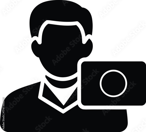 Photographer icon vector illustration design template for photography and camera use