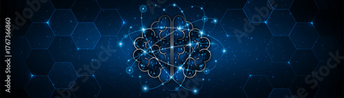 Circuit board of computer neural network or electronic artificial intelligence. Brain circuit technology. modern technology innovation concept background	