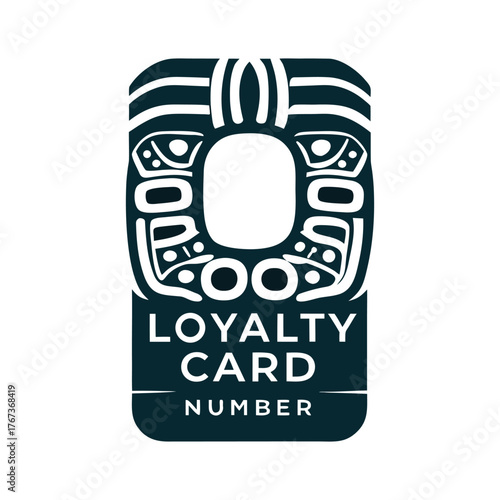 Stylized Loyalty Card Number Zero Design A yellow loyalty card number appears as simplified digits