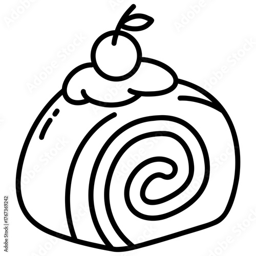 Swiss Roll with Cherry Icon