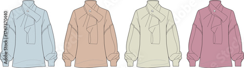 Elegant Blouse Designs A Stylish Collection in Various Pastel Colors for Fashion Inspiration