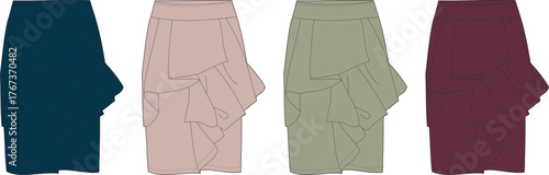 Fashionable Skirt Designs in Various Colors for Stylish Women's Apparel Options