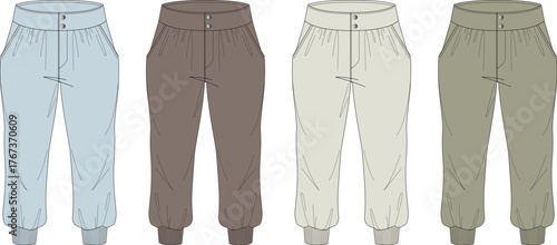 Collection of Stylish Jogger Pants in Various Colors Fashion Apparel for Casual Wear
