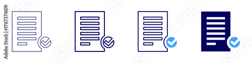 Approval governance icon in 4 different styles. Thin Line, Line, Bold Line, Duotone. Duotone style. Editable stroke