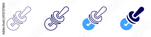 Permit approval icon in 4 different styles. Thin Line, Line, Bold Line, Duotone. Duotone style. Editable stroke