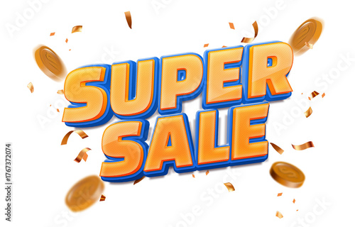 3D text label Super sale