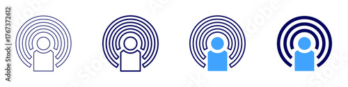 Culture podcast icon in 4 different styles. Thin Line, Line, Bold Line, Duotone. Duotone style. Editable stroke
