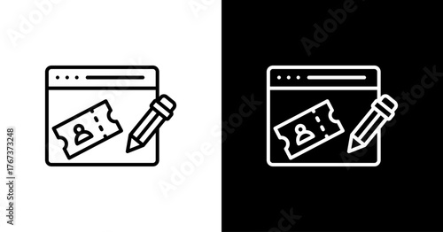 Event Registration White Icon Set Design