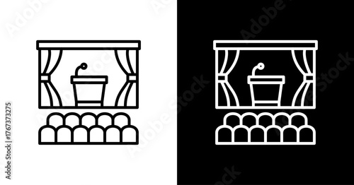 Event Hall White Icon Set Design