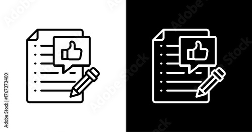 Event Feedback White Icon Set Design