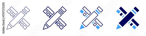 Measure adoption icon in 4 different styles. Thin Line, Line, Bold Line, Duotone. Duotone style. Editable stroke