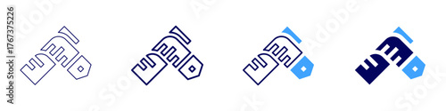 Measure accuracy icon in 4 different styles. Thin Line, Line, Bold Line, Duotone. Duotone style. Editable stroke
