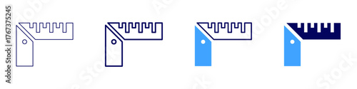 Measure altitude icon in 4 different styles. Thin Line, Line, Bold Line, Duotone. Duotone style. Editable stroke