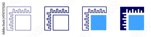 Measure awareness icon in 4 different styles. Thin Line, Line, Bold Line, Duotone. Duotone style. Editable stroke