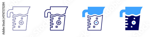 Measure capacity icon in 4 different styles. Thin Line, Line, Bold Line, Duotone. Duotone style. Editable stroke