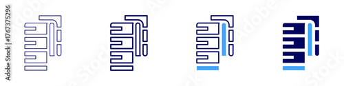 Measure circumference icon in 4 different styles. Thin Line, Line, Bold Line, Duotone. Duotone style. Editable stroke