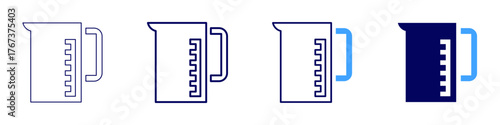 Measure efficiency icon in 4 different styles. Thin Line, Line, Bold Line, Duotone. Duotone style. Editable stroke