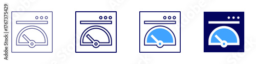 Measure elevation icon in 4 different styles. Thin Line, Line, Bold Line, Duotone. Duotone style. Editable stroke