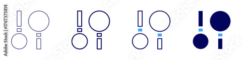 Measure impact icon in 4 different styles. Thin Line, Line, Bold Line, Duotone. Duotone style. Editable stroke
