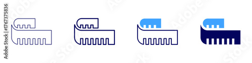 Measure indicator icon in 4 different styles. Thin Line, Line, Bold Line, Duotone. Duotone style. Editable stroke