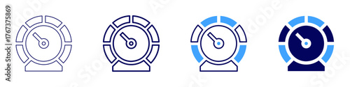 Measure investment icon in 4 different styles. Thin Line, Line, Bold Line, Duotone. Duotone style. Editable stroke