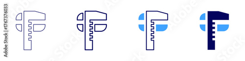 Measure productivity icon in 4 different styles. Thin Line, Line, Bold Line, Duotone. Duotone style. Editable stroke