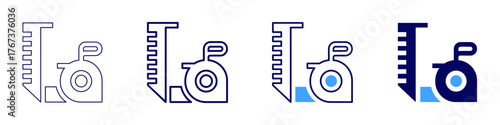 Measure profit icon in 4 different styles. Thin Line, Line, Bold Line, Duotone. Duotone style. Editable stroke