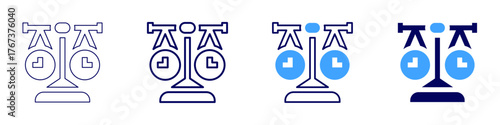 Measure radiation icon in 4 different styles. Thin Line, Line, Bold Line, Duotone. Duotone style. Editable stroke