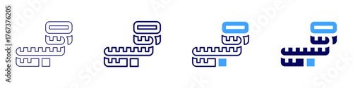 Measure sensitivity icon in 4 different styles. Thin Line, Line, Bold Line, Duotone. Duotone style. Editable stroke