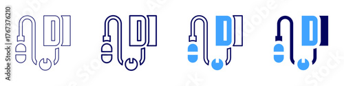 Measure signal icon in 4 different styles. Thin Line, Line, Bold Line, Duotone. Duotone style. Editable stroke