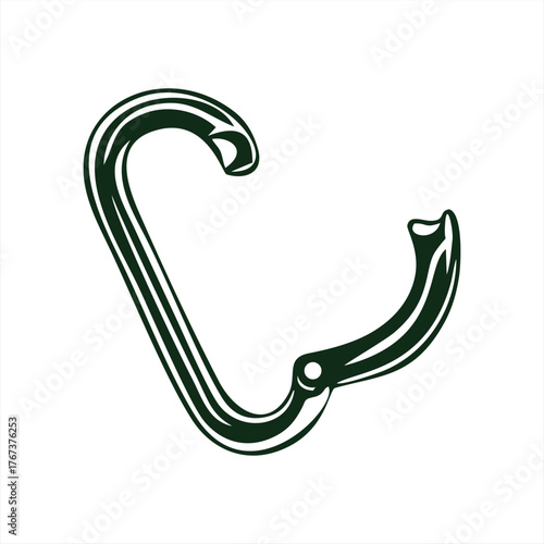Climbing Carabiner Screw Lock Safety Gear Vector Illustration
