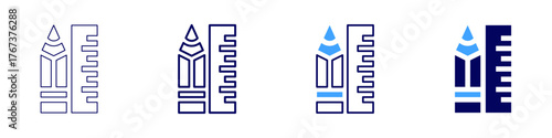 Measure texture icon in 4 different styles. Thin Line, Line, Bold Line, Duotone. Duotone style. Editable stroke
